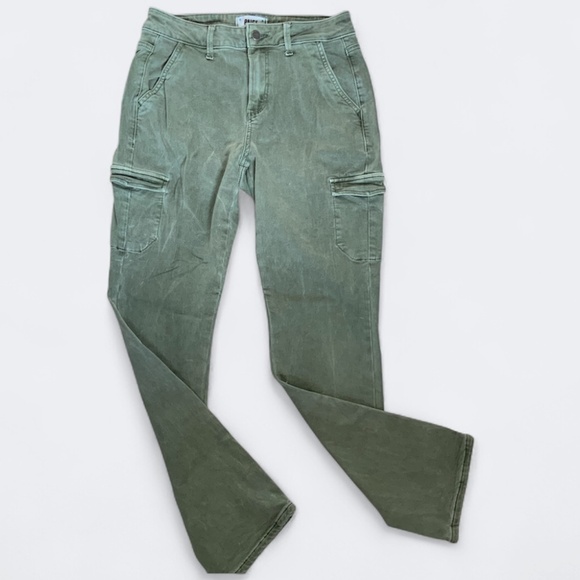 PAIGE Jolie Khaki Green Slim Cotton Cargo Ankle Utility Pants SZ 26 - Picture 11 of 15